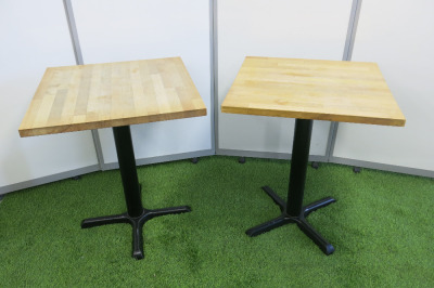 5 x Wooden Top Dining Table with Metal Base, Size H75 x W60 x D60cm.