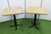 5 x Wooden Top Dining Table with Metal Base, Size H75 x W60 x D60cm.