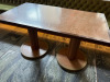 Wooden Top Dining/Restaurant Table on Twin Column Fluted Base. Size 135 x 75cm. - 4