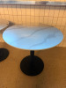 11 x Marble Effect Wooden Top Round Dining Tables on Heavy Metal Base. Size H75 x Dia 80cm. - 2