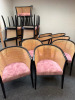 17 x Newlife Made in Italy Black Framed Dusty Pink Fabric Chairs with Wicker Backs. NOTE: condition as viewed. - 4