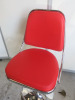 15 x American Diner Style Red Faux Leather Adjustable Stalls on Chrome Base. - 3