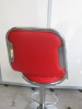 15 x American Diner Style Red Faux Leather Adjustable Stalls on Chrome Base. - 5