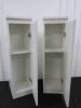 Pair of White High Gloss Bathroom Cabinets. Size H85cm x W24cm x D28cm - 2