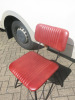 12 x Dining Chairs on Metal Frames & Upholstered in Pleated Maroon Faux Leather. - 3