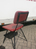 12 x Dining Chairs on Metal Frames & Upholstered in Pleated Maroon Faux Leather. - 5