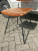 12 x Dining Chairs on Metal Frames & Upholstered in Pleated Brown Faux Leather. - 4