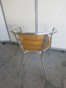 16 x Wooden Slated Outdoor Stackable Chairs on Aluminium Frame. NOTE: chairs only. - 4