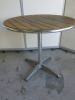8 x Round Wooden Slated Outdoor Tables, Size H70 x Dia 78cm. - 2