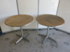 8 x Round Wooden Slated Outdoor Tables, Size H70 x Dia 78cm. - 4