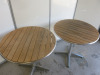 8 x Round Wooden Slated Outdoor Tables, Size H70 x Dia 78cm. - 5