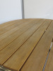 8 x Round Wooden Slated Outdoor Tables, Size H70 x Dia 78cm. - 7