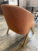 Pastel Pink Fabric & Light Wood Arm/Lounge Chair. - 2