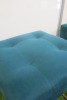 4 x Maisons Du Monde Stalls on Metal Frame Upholstered in Green Fabric. Size H40cm. - 3