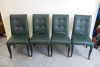 24 x Dark Green Button Back Dining Chairs with Black Legs (Condition As Viewed).