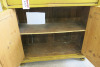Shabby Chic Mustard Painted Wooden 2 Door 1 Drawer Cabinet, Size H103 x W100 x D45cm. NOTE: damage to back panel. - 4