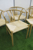 6 x Wishbone Style, Metal Frame Scandi Style Dining Chairs with Y Shaped Back & Hemp Seat. - 2