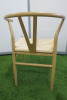 6 x Wishbone Style, Metal Frame Scandi Style Dining Chairs with Y Shaped Back & Hemp Seat. - 5