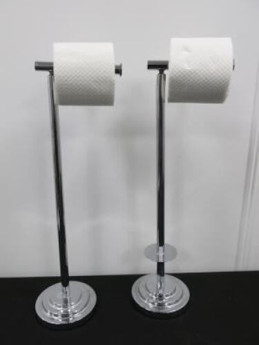 2 x Chrome Toilet Butlers