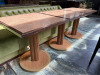 10 x Wooden Top Square Dining/Restaurant Tables on Column Fluted Base. Size 75 x 75cm. - 4