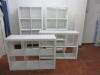 4 x White Gloss Finish Shelf/Display Cabinets to Include: 2 x H165cm x W80cm x D35cm & 2 x H85cm x W118cm x D35