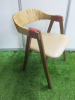 Designer Patricia Urquiolas Mathilda Chair for Moroso. Curved Plywood Backrest Encased in Woven Rush. - 2