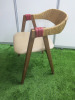 Designer Patricia Urquiolas Mathilda Chair for Moroso. Curved Plywood Backrest Encased in Woven Rush. - 4
