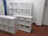 4 x White Gloss Finish Shelf/Display Cabinets to Include: 2 x H165cm x W80cm x D35cm & 2 x H85cm x W118cm x D35 - 2