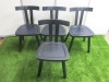 4 x Gervasoni 23, Blue Wooden Dining Chairs.