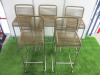 5 x Modern Metal Framed Bar Stool Featuring Looped Cord/Rope Wrapped Seat.