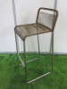 5 x Modern Metal Framed Bar Stool Featuring Looped Cord/Rope Wrapped Seat. - 4