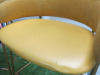 3 x Strike Bar Stools Upholstered in Mustard Coloured Fabric & Leather on Gold Metal Frame. - 3