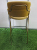 3 x Strike Bar Stools Upholstered in Mustard Coloured Fabric & Leather on Gold Metal Frame. - 7