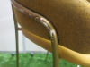 3 x Strike Bar Stools Upholstered in Mustard Coloured Fabric & Leather on Gold Metal Frame. - 9