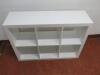 4 x White Gloss Finish Shelf/Display Cabinets to Include: 2 x H165cm x W80cm x D35cm & 2 x H85cm x W118cm x D35 - 6