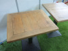 7 x Dining Tables with Heavy Wood Tops & Assorted Metal Pedestal Bases to Include: 5 x Square, Size H75 x W70 x D60 & 2 x Round, Size H90 x Dia 75cm. - 14