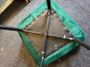 2 x Green Patterned Suede Chairs with Black Legs. - 10