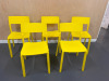 18 x IKEA Yellow Plastic Stackable Chairs. - 2