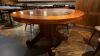 Large Round Wooden Pedestal Dining Table on 4 Way Curved Leg Base, Size H78 x Dia 146cm. - 4