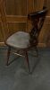 8 x Ercol Fleur de Lys Style Dining Chairs Part Upholstered with Nail Head Trim. - 4