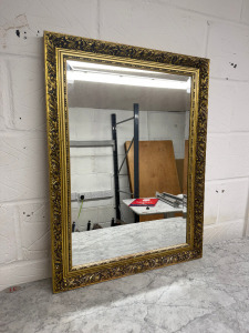 Dahlia Gilt Mirror, Size 80 x 61cm.