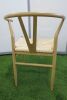 6 x Wishbone Style, Metal Frame Scandi Style Dining Chairs with Y Shaped Back & Hemp Seat. - 5