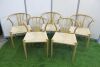 6 x Wishbone Style, Metal Frame Scandi Style Dining Chairs with Y Shaped Back & Hemp Seat.