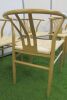 6 x Wishbone Style, Metal Frame Scandi Style Dining Chairs with Y Shaped Back & Hemp Seat. - 4