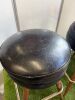 5 x Black Leather Backless Stools with Stained Wood & Metal Base. - 3