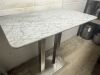 Marble Top Rectangular High Table on Stainless Steel Twin Pedestal Base, Size H110 x W120 x D70cm. - 2