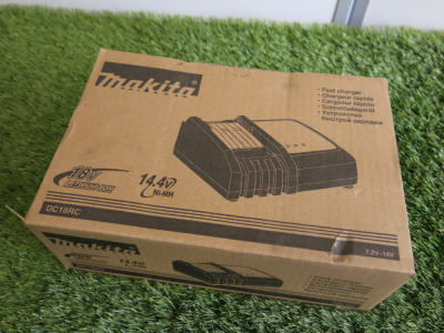 Makita 18v Lithium-Ion Fast Charger, Model DC18RC in Box.
