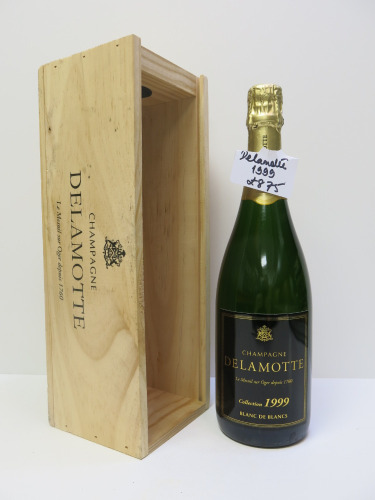 Delamotte Blanc de Blancs Champagne, 1999, 750ml, Comes with Branded Wooden Box.