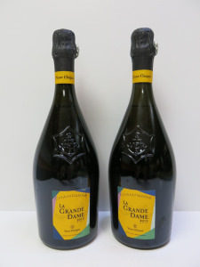 2 x Bottles of La Grande Dame Vueve Clicquot Champagne, 2015, 750ml.