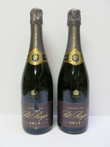 2 x Bottles of Pol Roger Rose Champagne, 2012, 750ml.